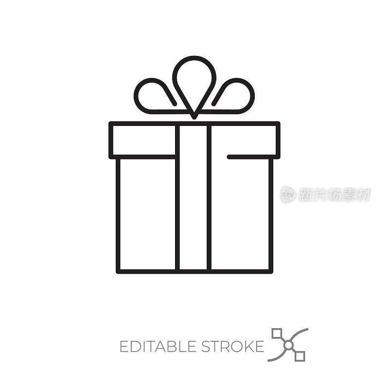 Gift box icon editable stroke